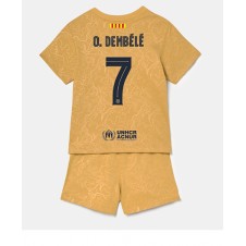 Barcelona Ousmane Dembele #7 Bortaställ Barn 2022-23 Korta ärmar (+ Korta byxor)